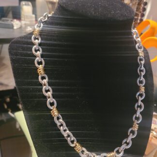 14k gold two tone 19" long necklace.